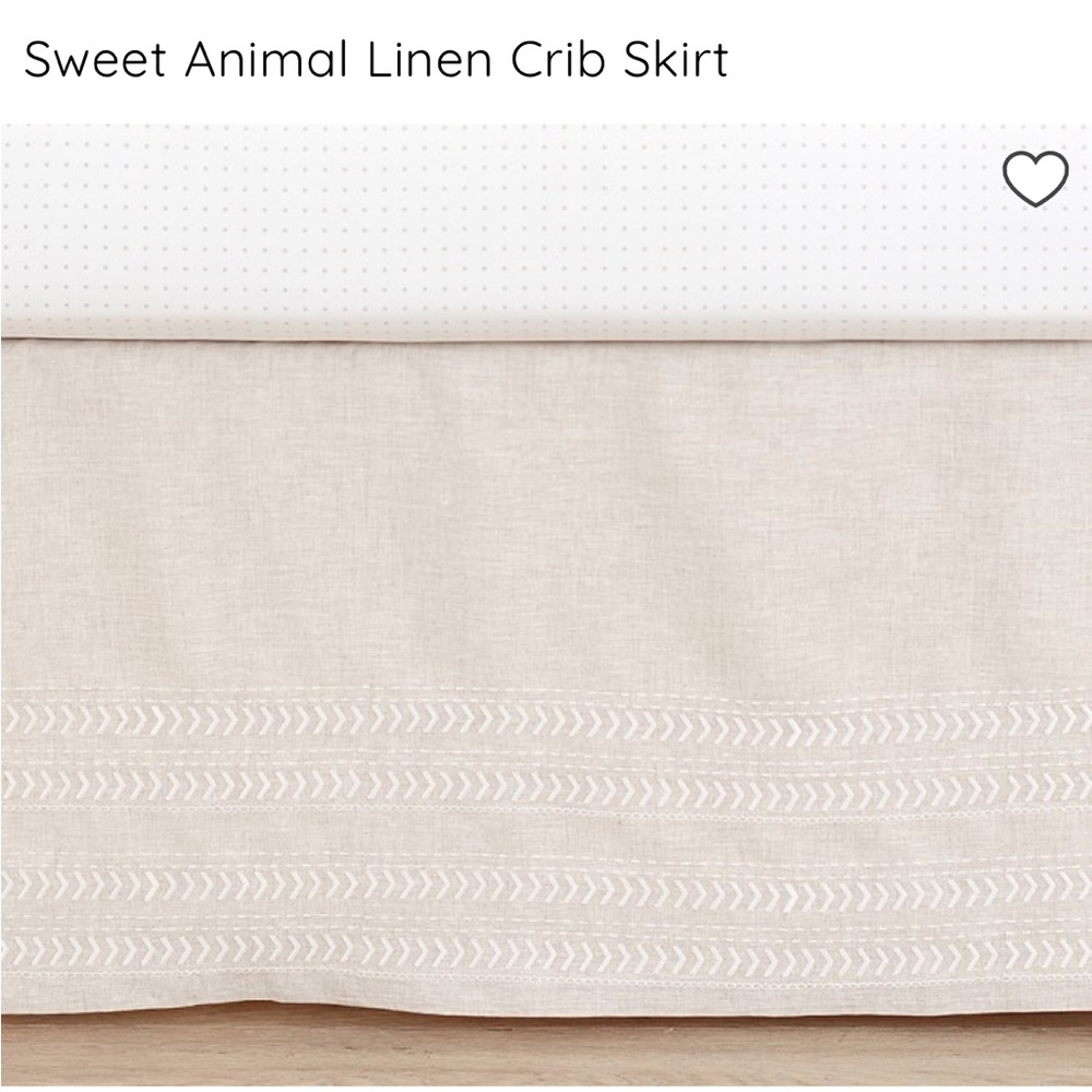 Pottery Barn Kids Sweet Animal Linen Crib Skirt
